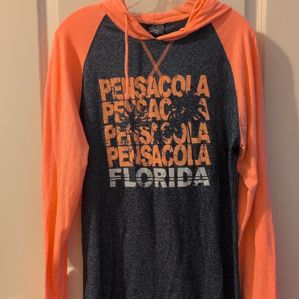 Gildan Orange and Gray Women's Hoodie